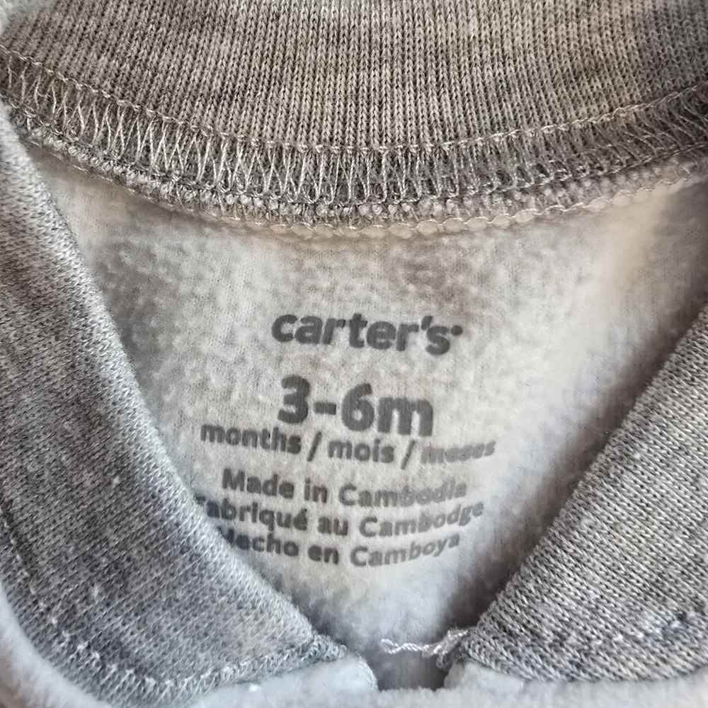 Carter's White and Gray Elephant Sleep Sack Winter Fall Size 3-6 Monthe NWOT